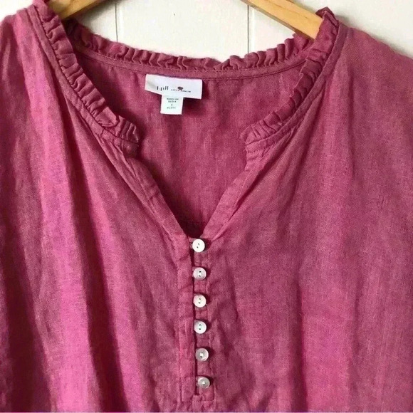 J.Jill 3/4 Sleeve Linen Top Blouse Size S - Picture 4 of 8